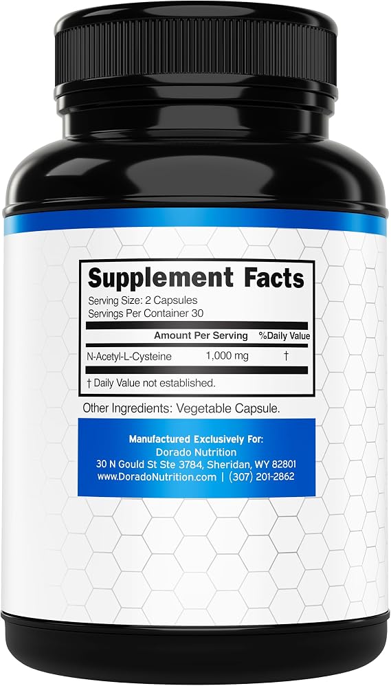 NAC Supplement (60 Capsules, 1000mg Per Serving) Premium NAC Supplement N-Acetyl Cysteine Capsules for Men and Women for Immune Support - Vegan Safe, Third Party Tested - Non GMO & USA Made
