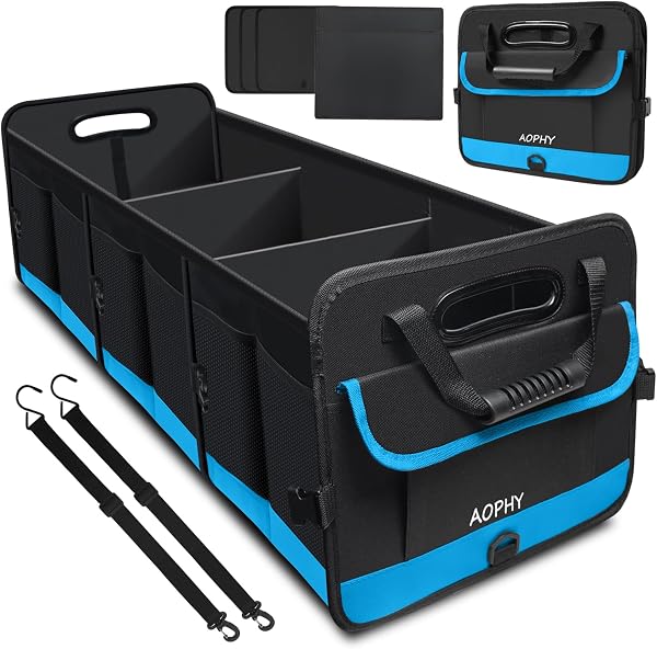 AOPHY Waterproof Blue Trunk Organizer with Adjustable Straps