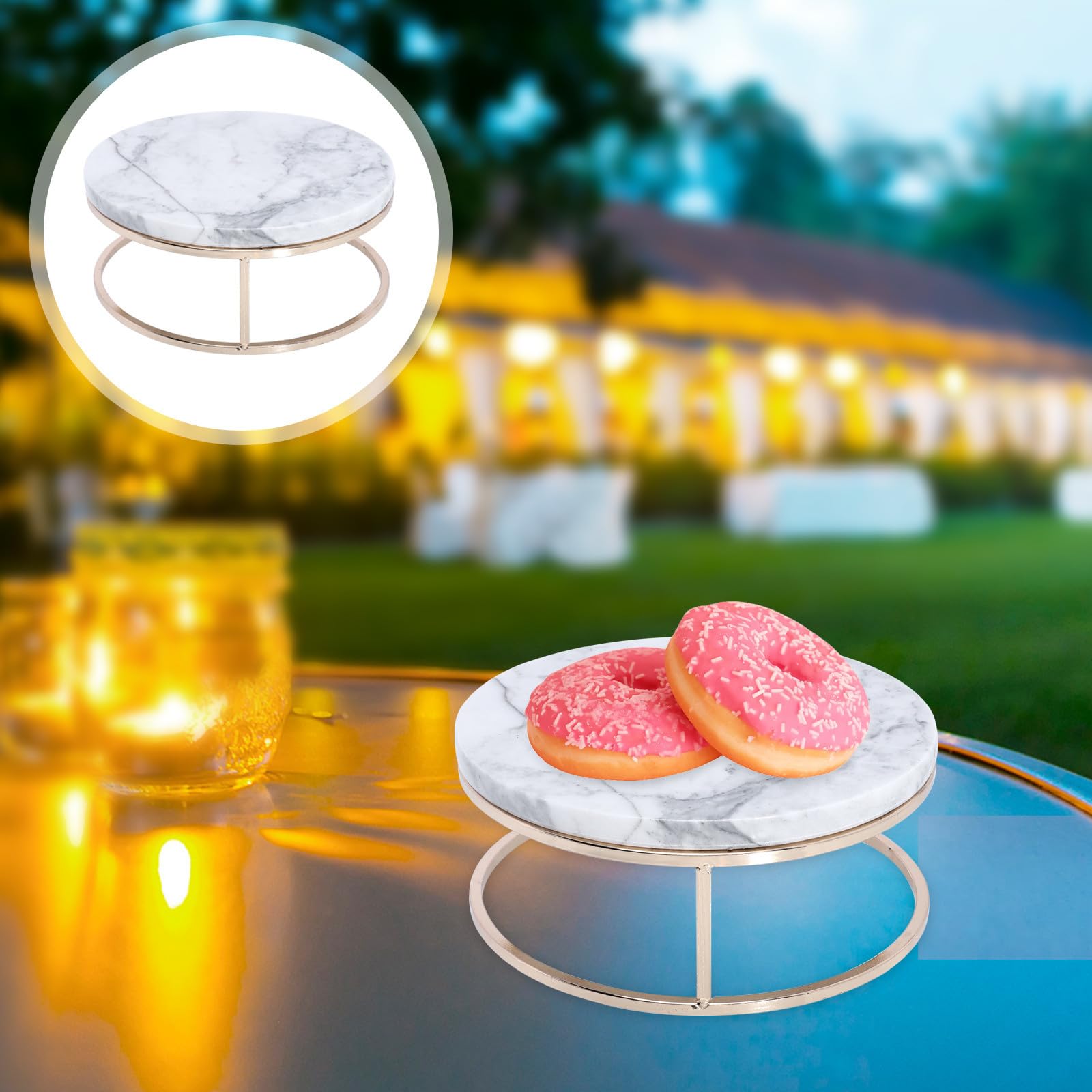 Artibetter Présentoir à Gâteaux pour Présentation Élégante en Marbre Naturel Base Épaisse et Design Élargi et Photographie Culinaire pour Desserts