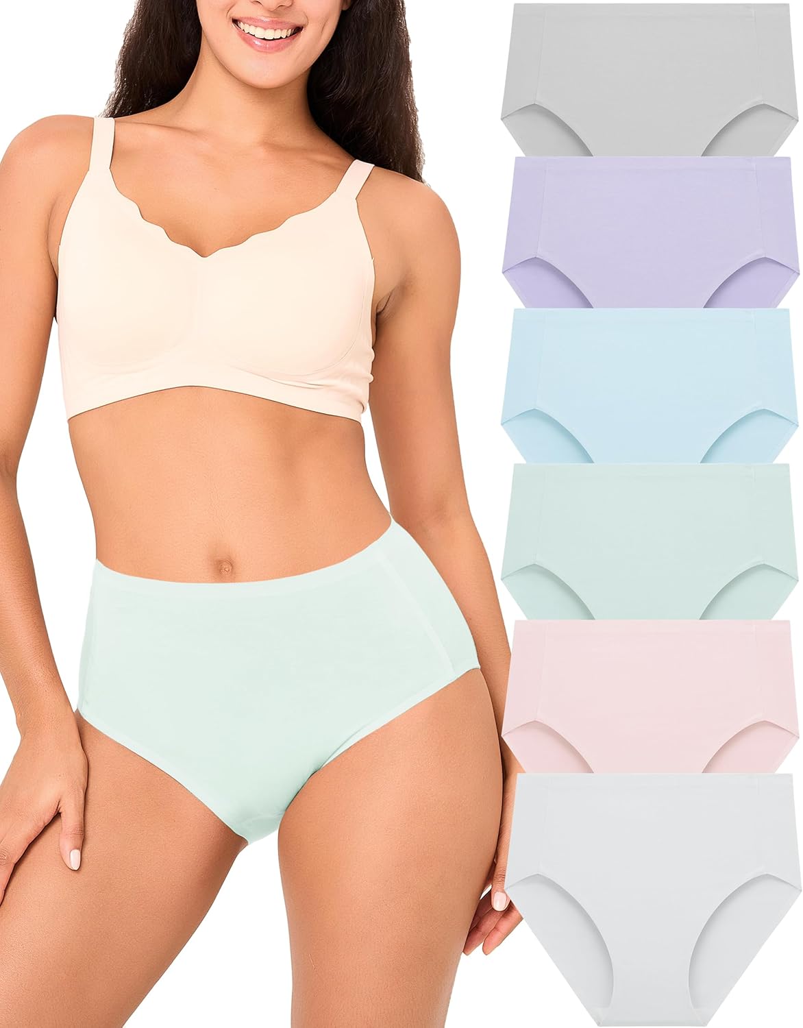 BAMBOO COOL Women's Underwear Soft Panties for Women Full Coverage Ladies Underpants Full Coverage Briefs，6 Pack - Image 2