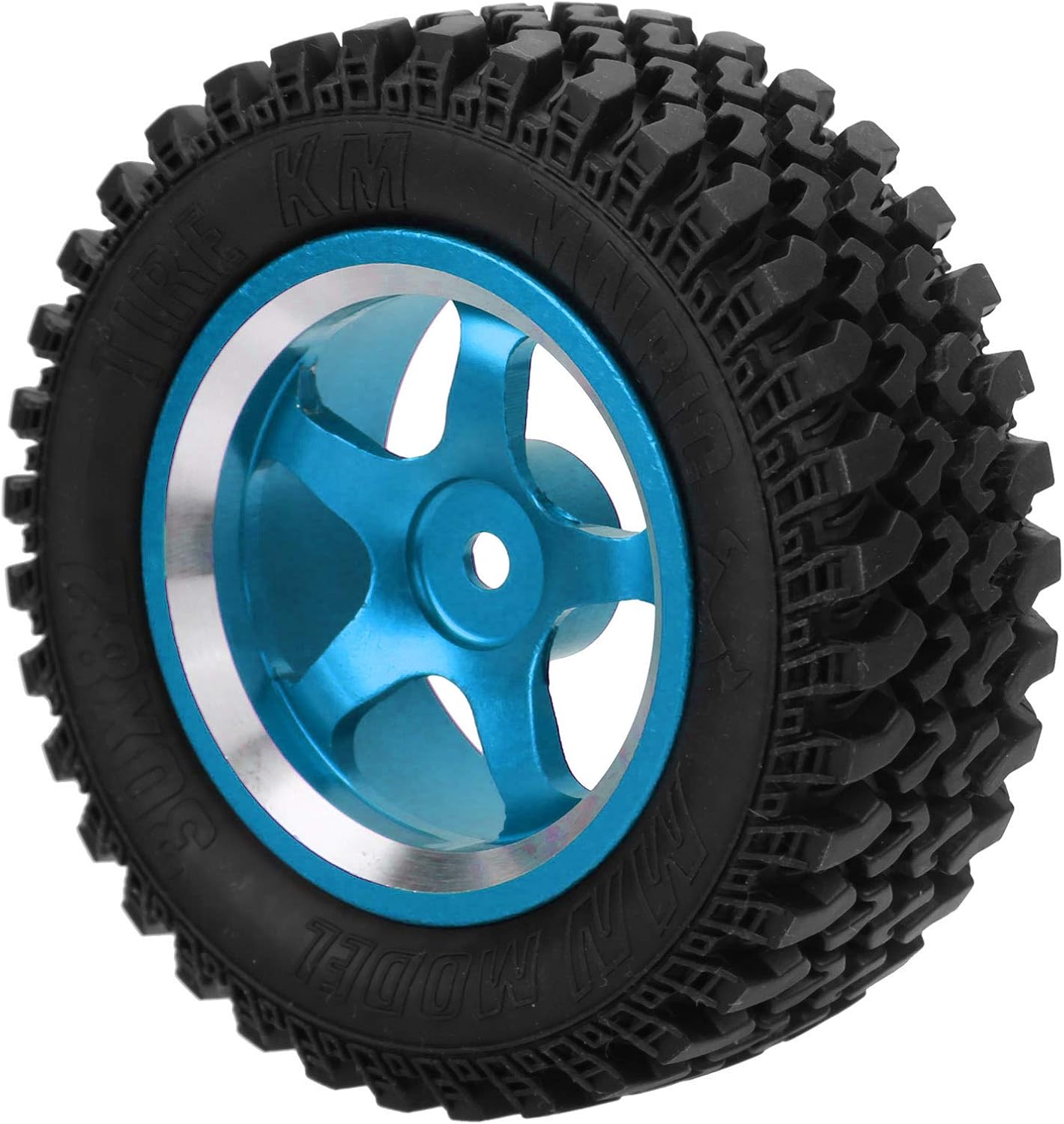 RC Metal Hub Tires, 4Pcs 1/12 RC Car Tires RC Tires Replacement Compatible for MN86 1/12 RC Car(blue)