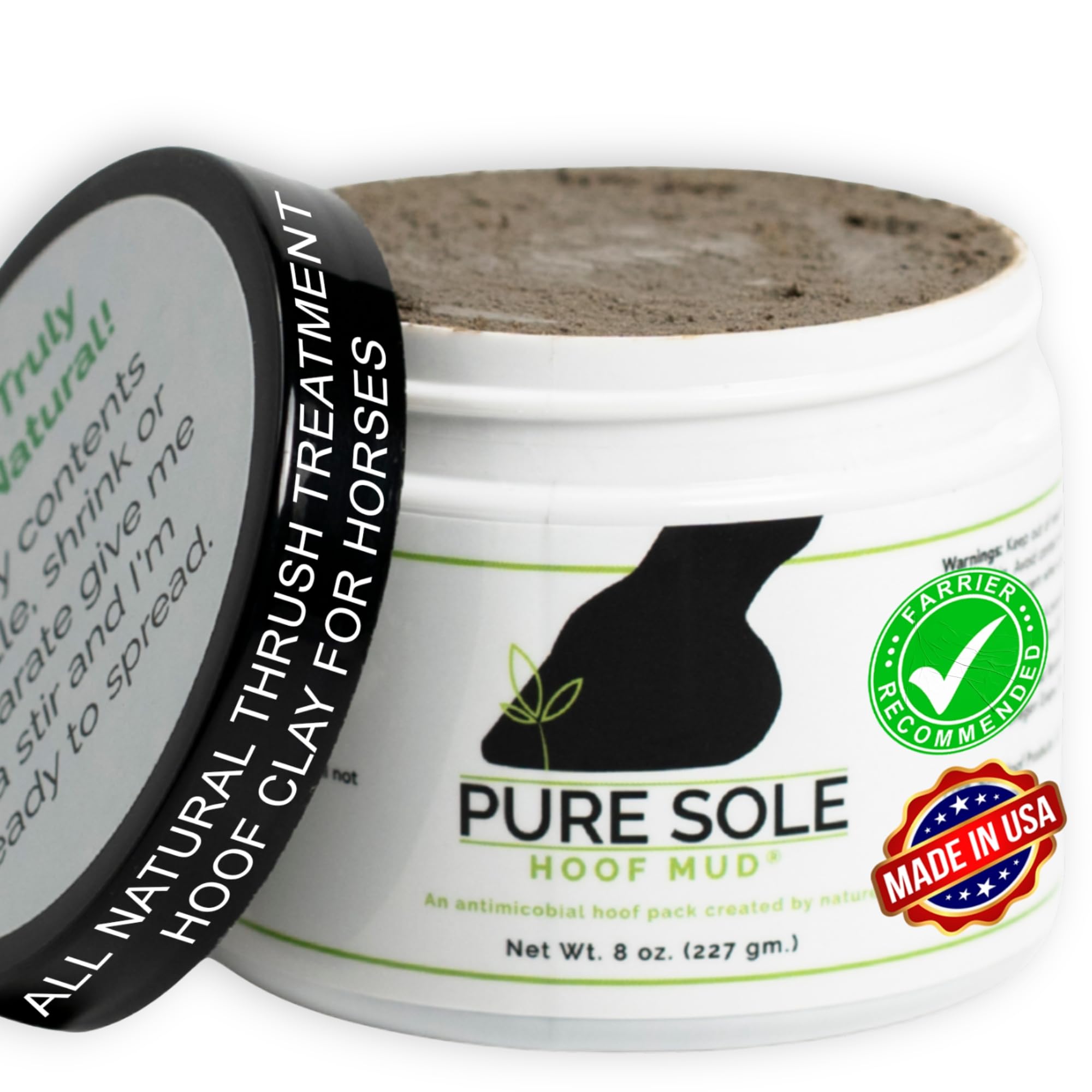 Hoof Clay for Horses – Natural Effective Thrush Hoof Treatment for Thrush, White Line and Cracks | Hoof Care Mud for Donkeys and All Other Hoofed Animals | 8 oz.