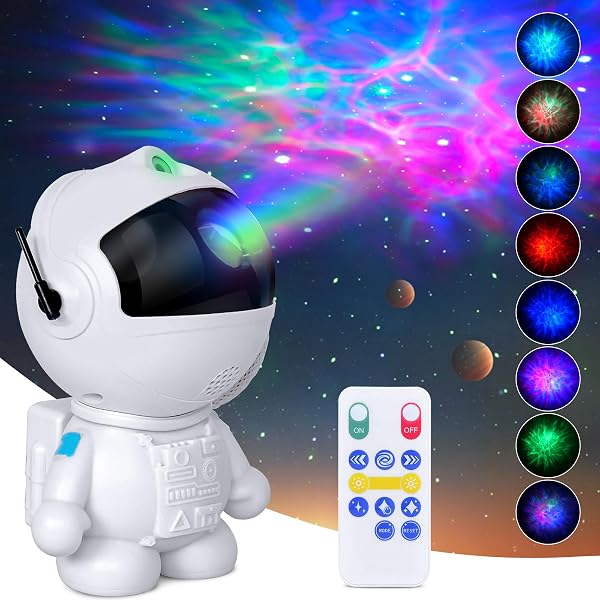 Astronaut Galaxy Projector with Nebula, Star Projector Ceiling LED Lamp with 8 Modes Astronaut Starry Night Light with R