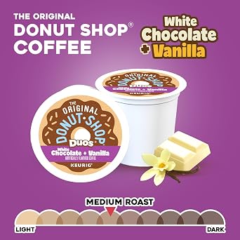 The Original Donut Shop Duos White Chocolate + Vanilla, Keurig Single Serve K-Cup pods, 60 Count (6 Packs of 10)