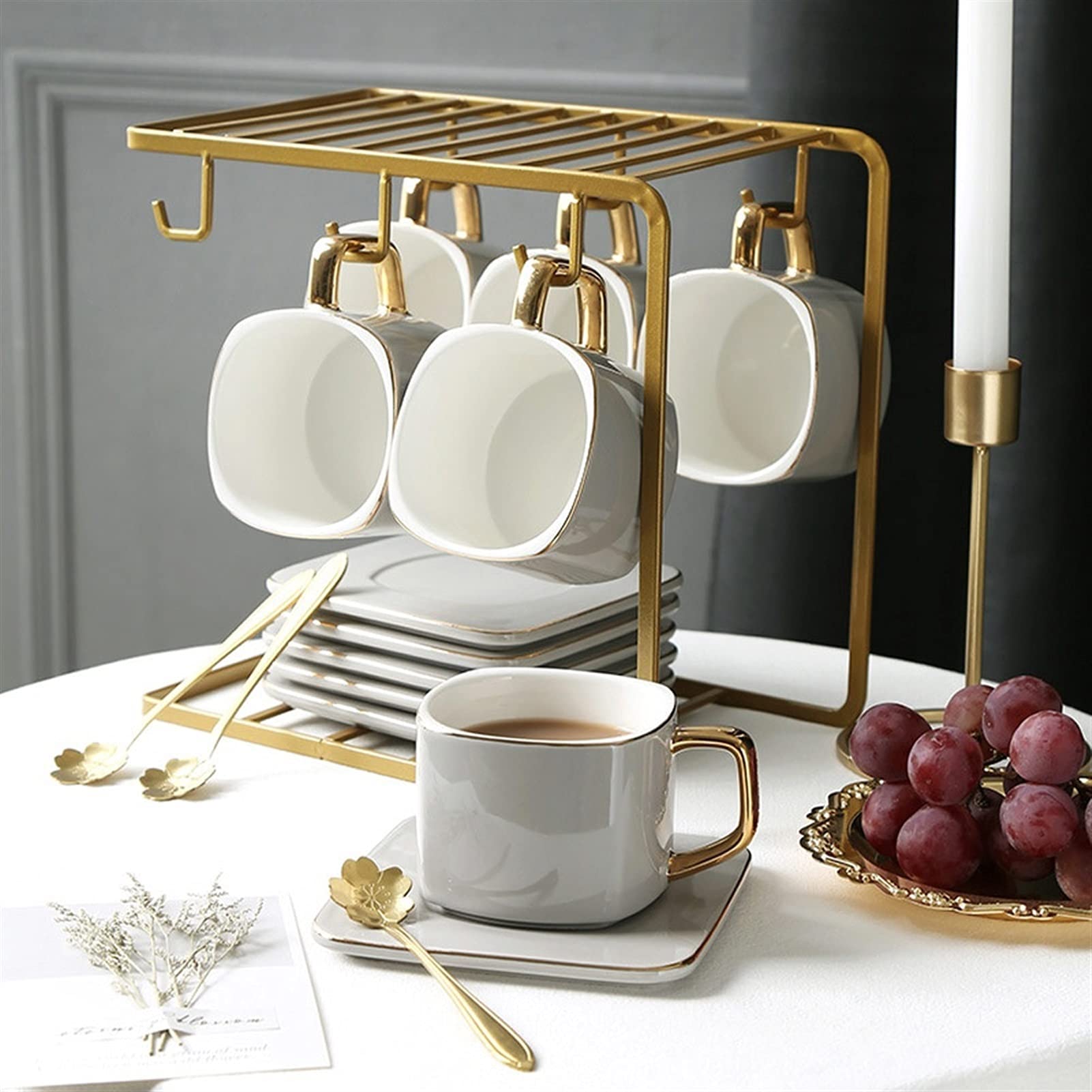 Ceramiczny Zestaw Filiżanek I Spodków Do Kawy I Herbaty Porcelana Nowoczesne Filiżanki Do Espresso Wysokiej Klasy Kubek Do Kawy Ze Spodkiem Zestaw Bardzo Odpowiednie Napoje Napoje