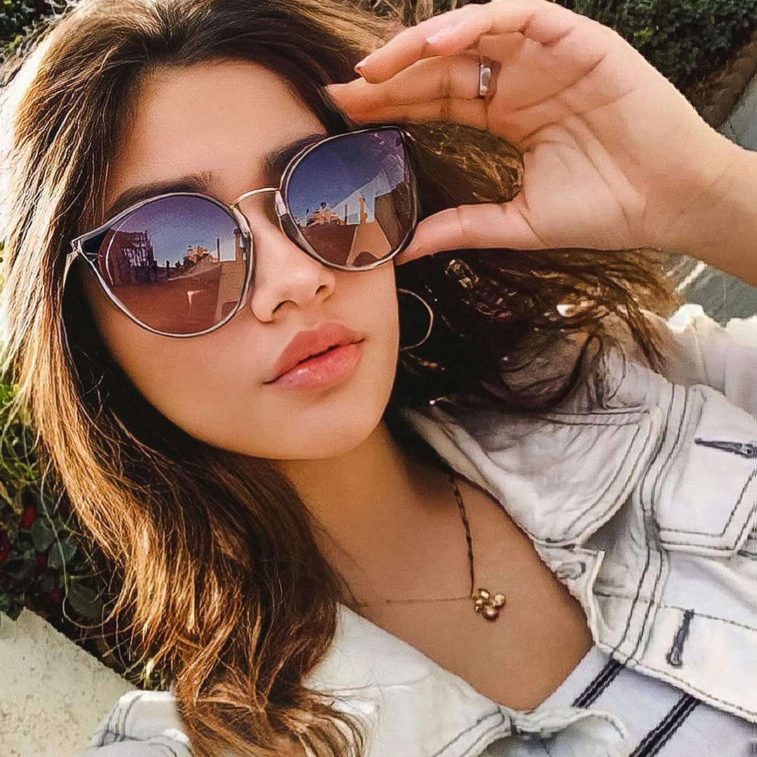 Gafas de sol polarizadas para mujer estilo vintage ojo de gato UV400, Talla libre 3