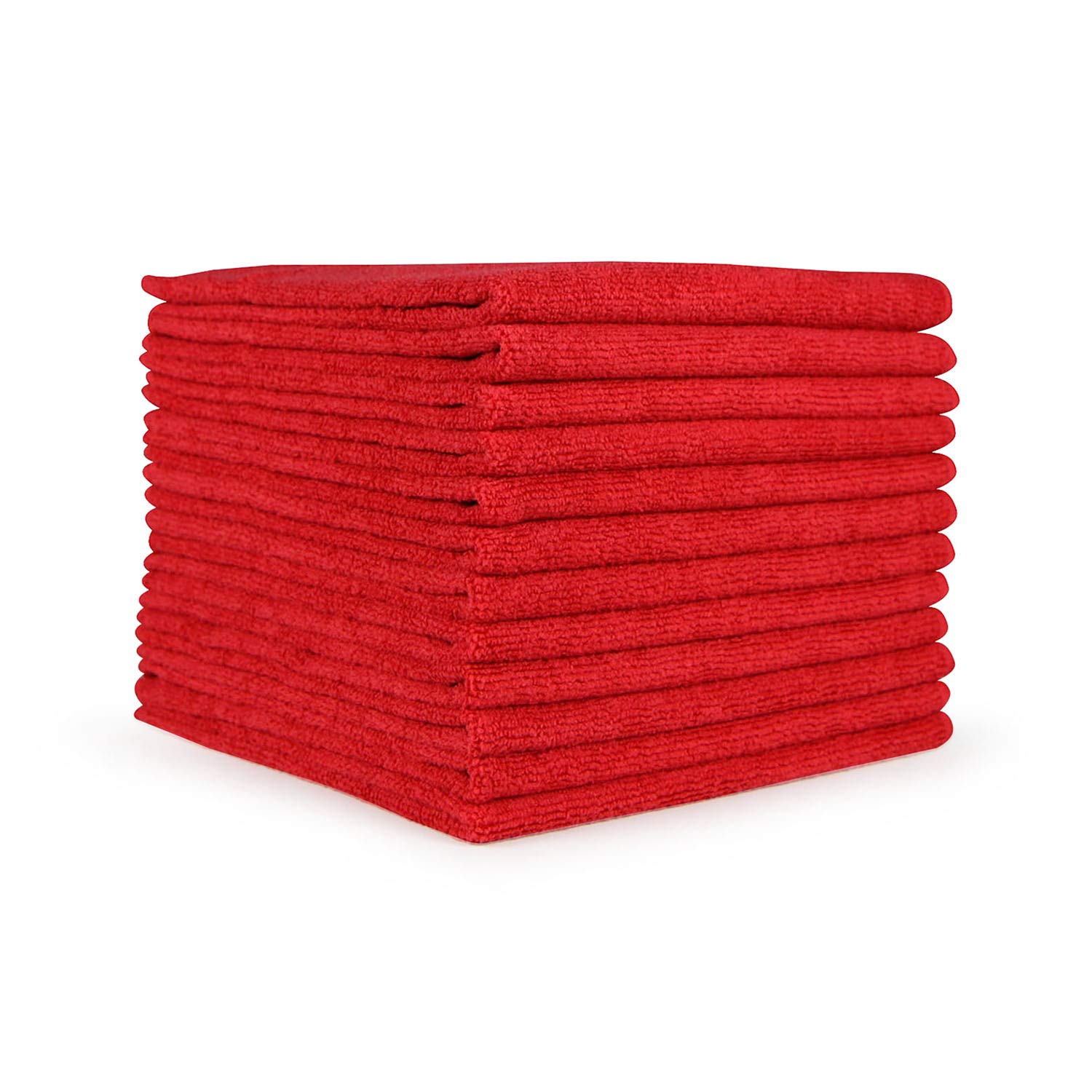 M915107R Red Microfiber Terry Cloth, 16x16, 35 gm/pc, Pack of 12