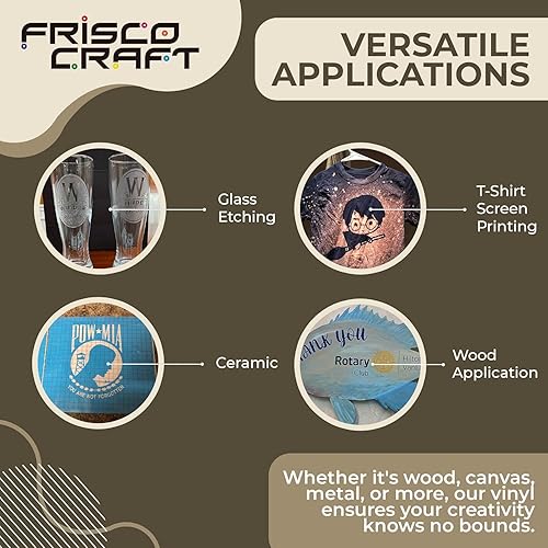 Miniatura 3 de Frisco Craft - Rollo de vinilo para plantilla compatible con Cricut, Silhouette, Cameo, cortadores de manualidades de 100.1 x 4.9ft