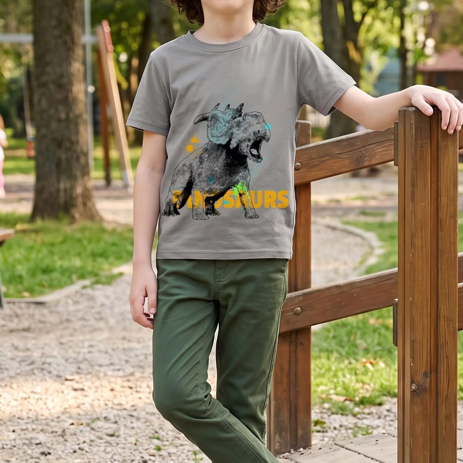 Aisyee Confezione da 3 magliette in cotone per bambini, età 3-12 anni