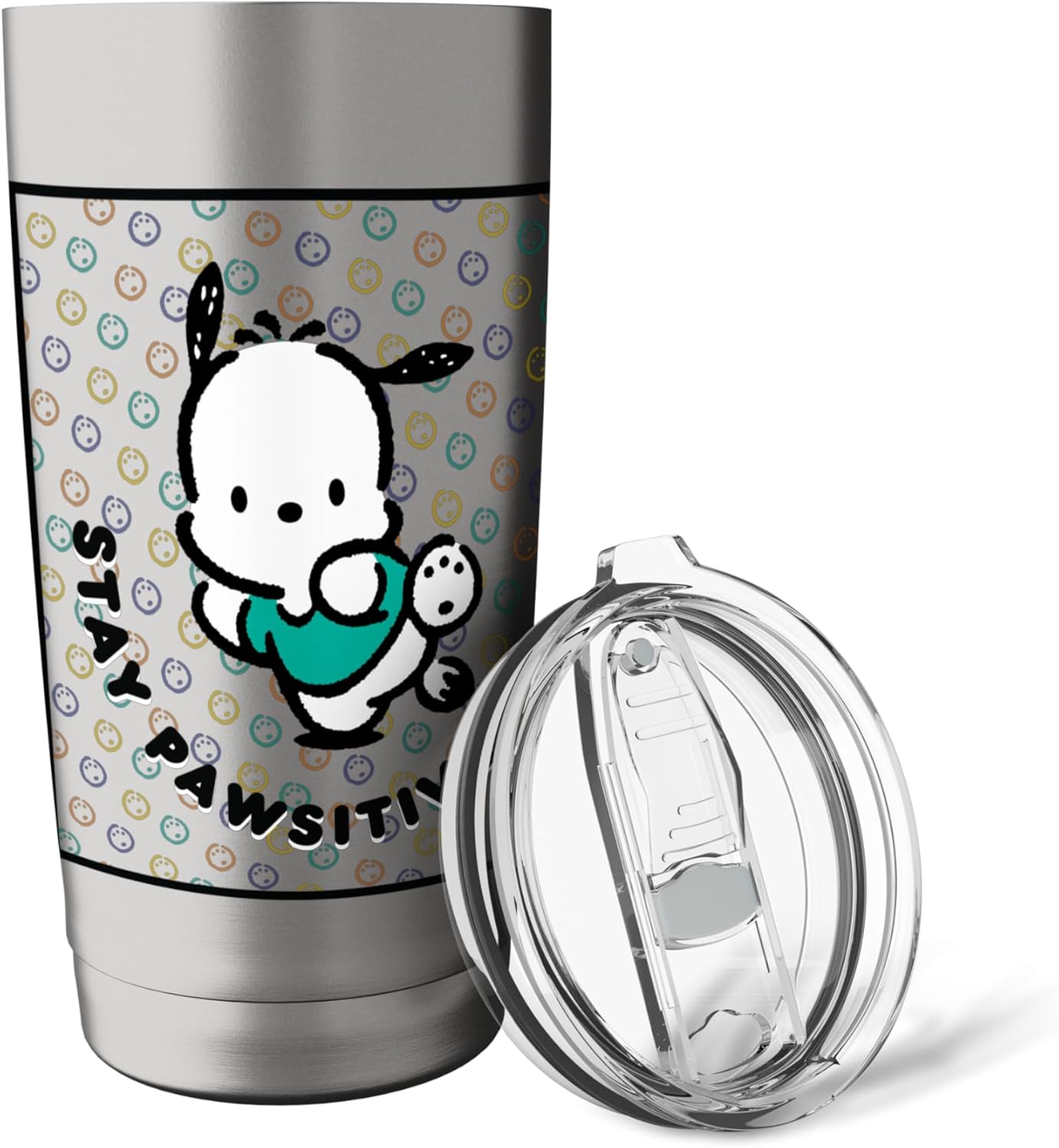 Pochacco Stay Paw-sitive Positive Good Energy Fun Vibes Stainless Steel Insulated Tumbler - Image 5