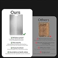 Vista 3 de Tablas de cortar de acero inoxidable para cocina, tabla de cortar de doble cara resistente con asa, tabla de cortar de metal grueso (11.4 x 7.9 in)