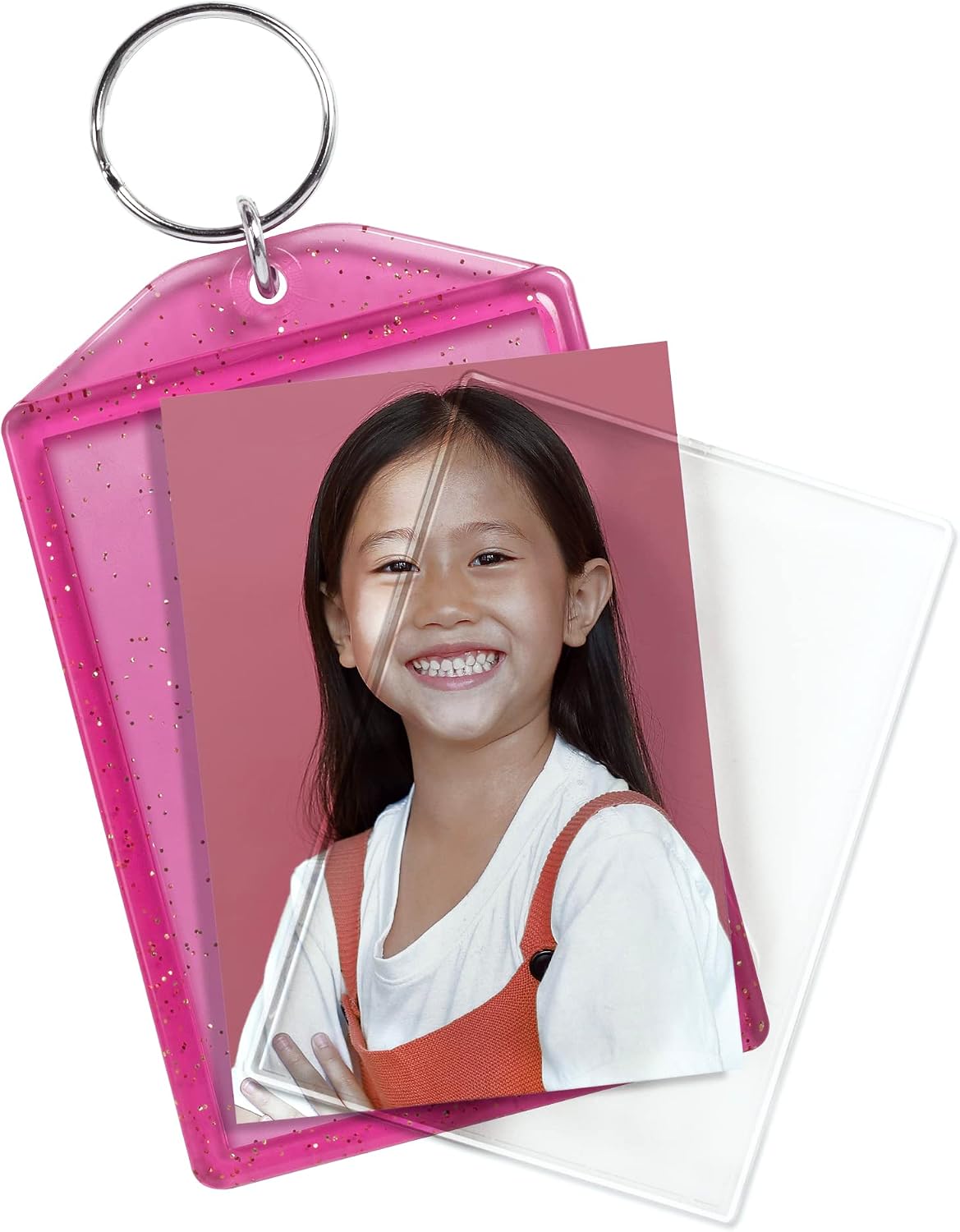 Translucent Sparkle Photo Keychain - 24 Pack