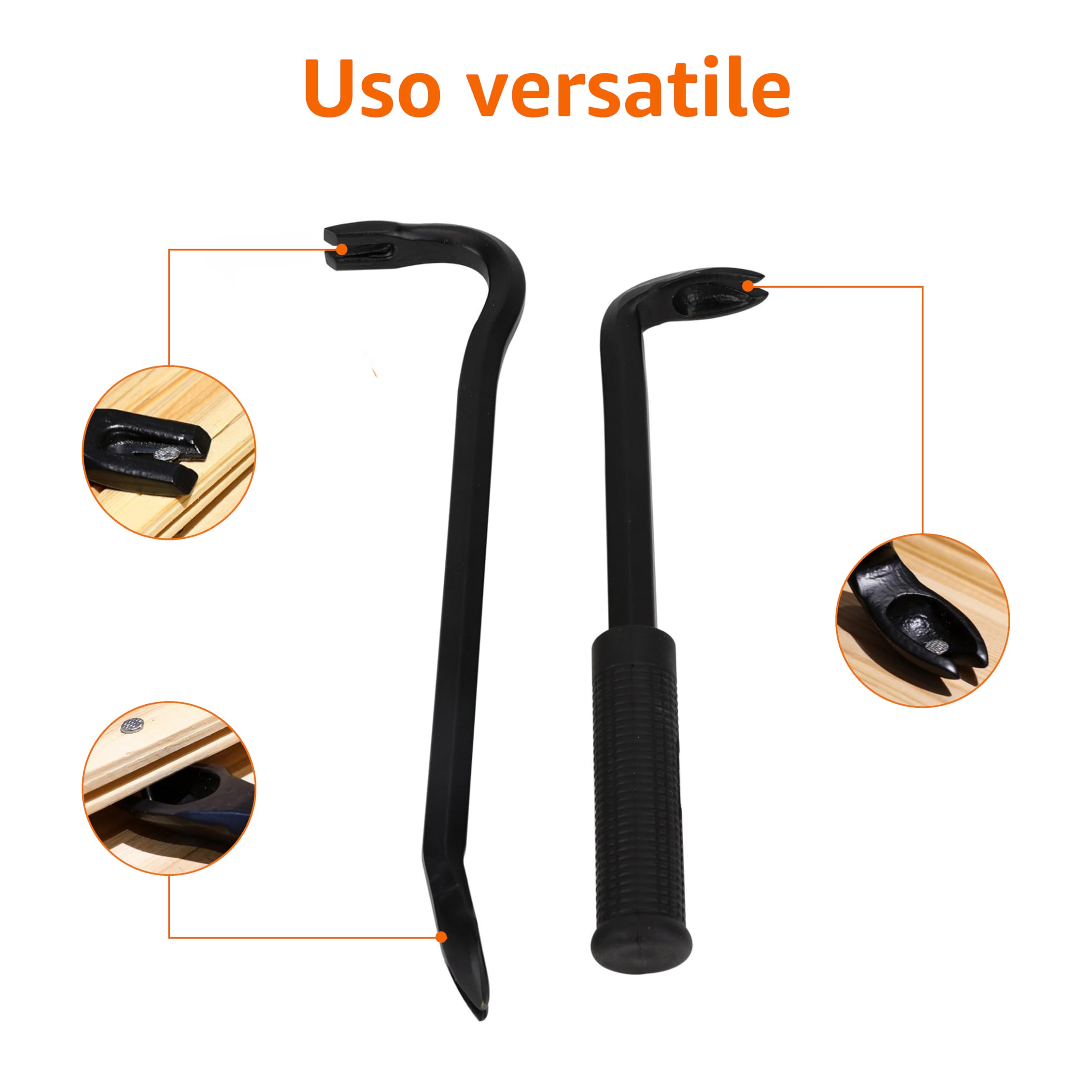 Amazon Basics Set Levachiodi/Cavachiodi, 4 pezzi, Nero