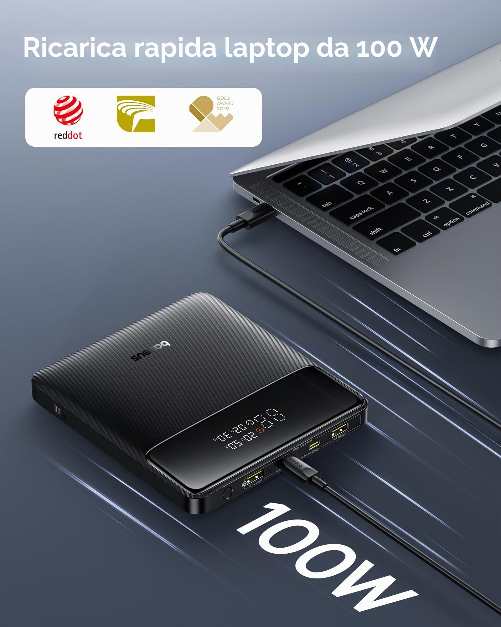 Baseus H1 Power Bank Portátiles Con Carga Rápida Con Pantalla Digital 20.000 mAh 100 W