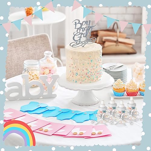 Miniatura 24 de Nuenen 48 botellas de leche para baby shower con cinta, botellas de plástico de oso para dulces, regalos de baby shower, revelación de género, Rosado