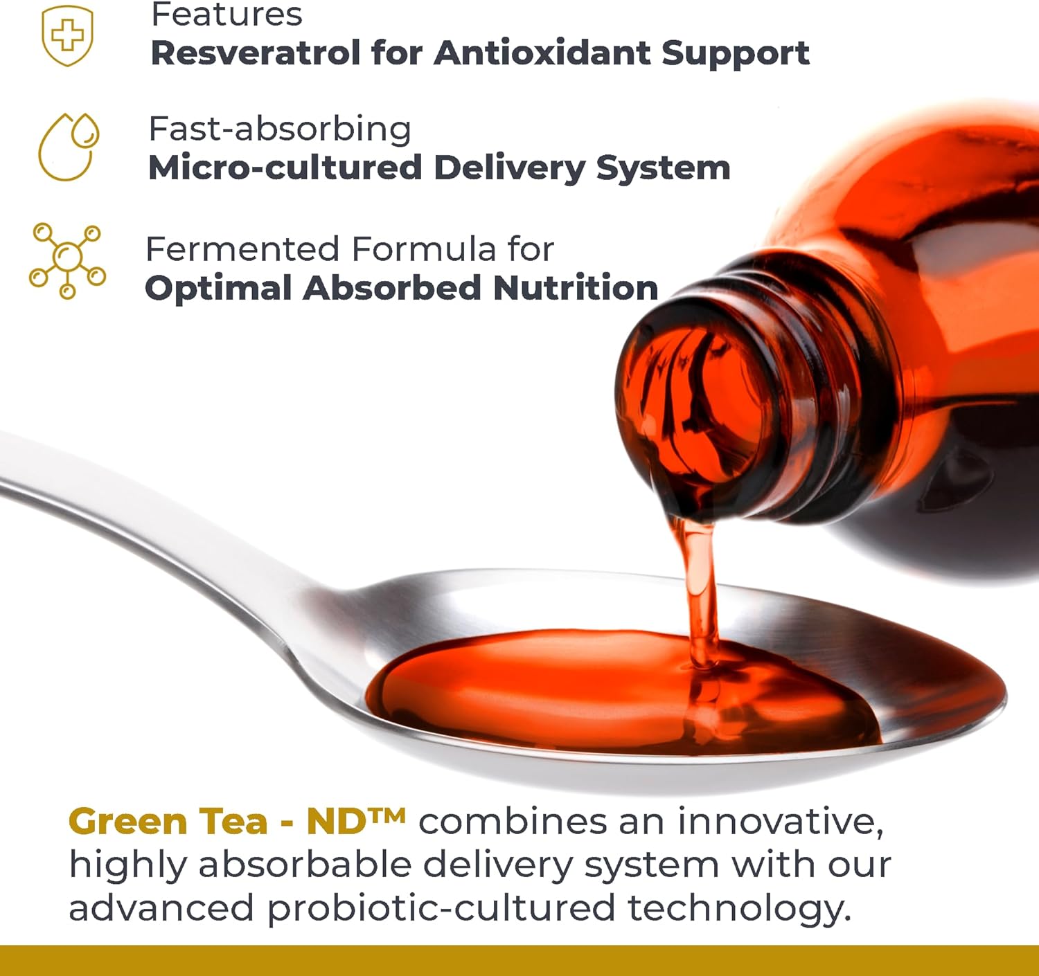Premier Research Labs Green Tea-ND - Probiotic Fermented Green Tea Extract Supplement with ECGC, Camellia Sinensis Liquid, Supplement Drops for Adults, Vegan Friendly - 8 Fl Oz Bottle