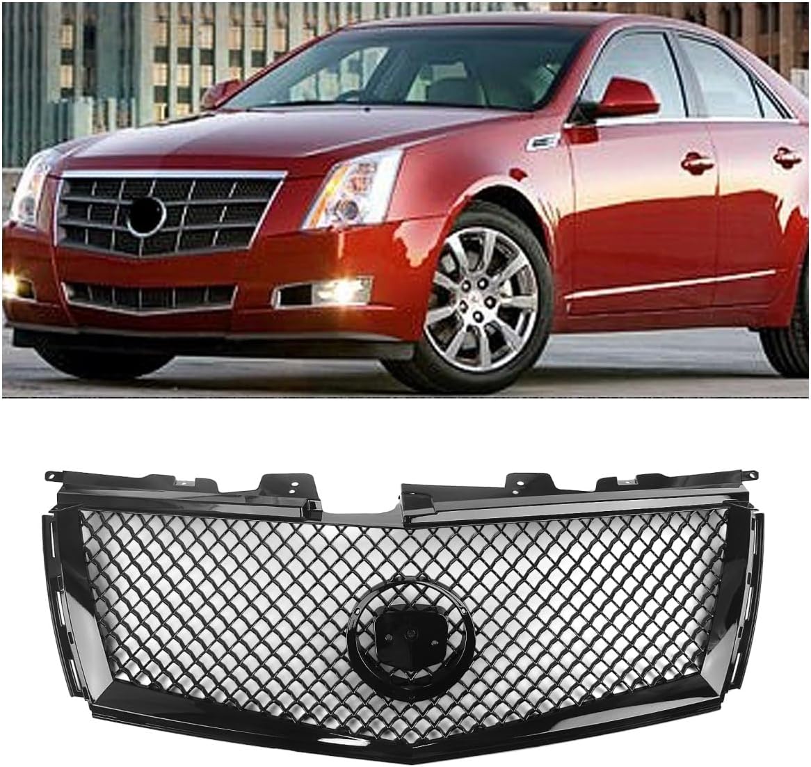 Front Bumper Grille Mesh Grill For Cadillac CTS 2008-2013 Black Honeycomb Look