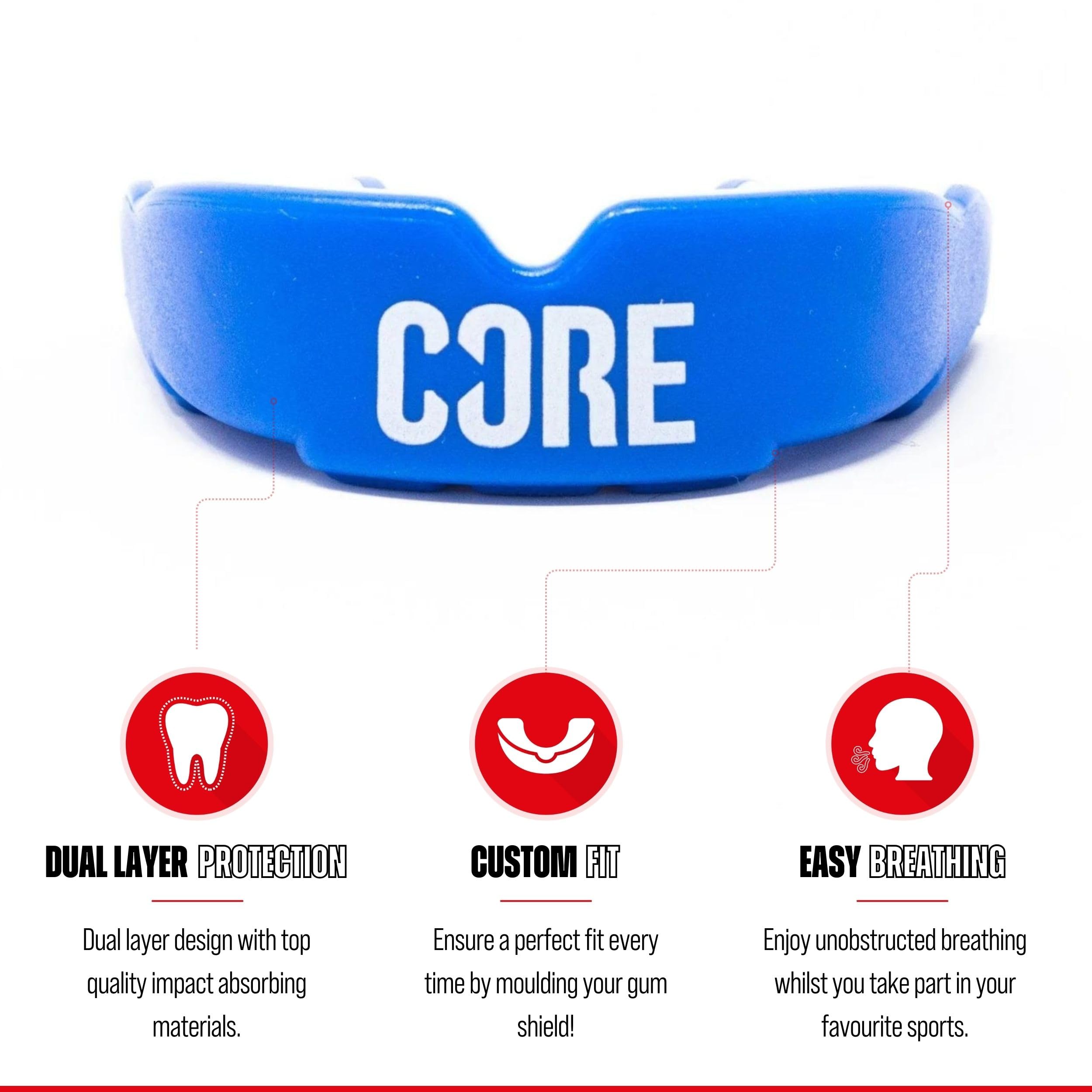CORE Protection Mouth Guard with Case Slim Fit Gum Shield Suitable for Kids Teens & Adults for All Contact Sports BMX - Image 3