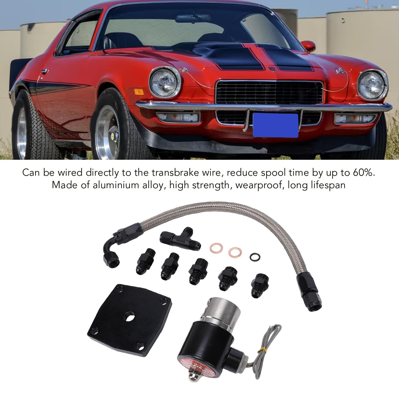 sistemas di Valvola di Scarico Rapido, Valvola di Scarico Rapido della Pressione 3/8in Dimensioni Tubo Lega di Alluminio per Turbo 400 Trasmissioni Powerglide
