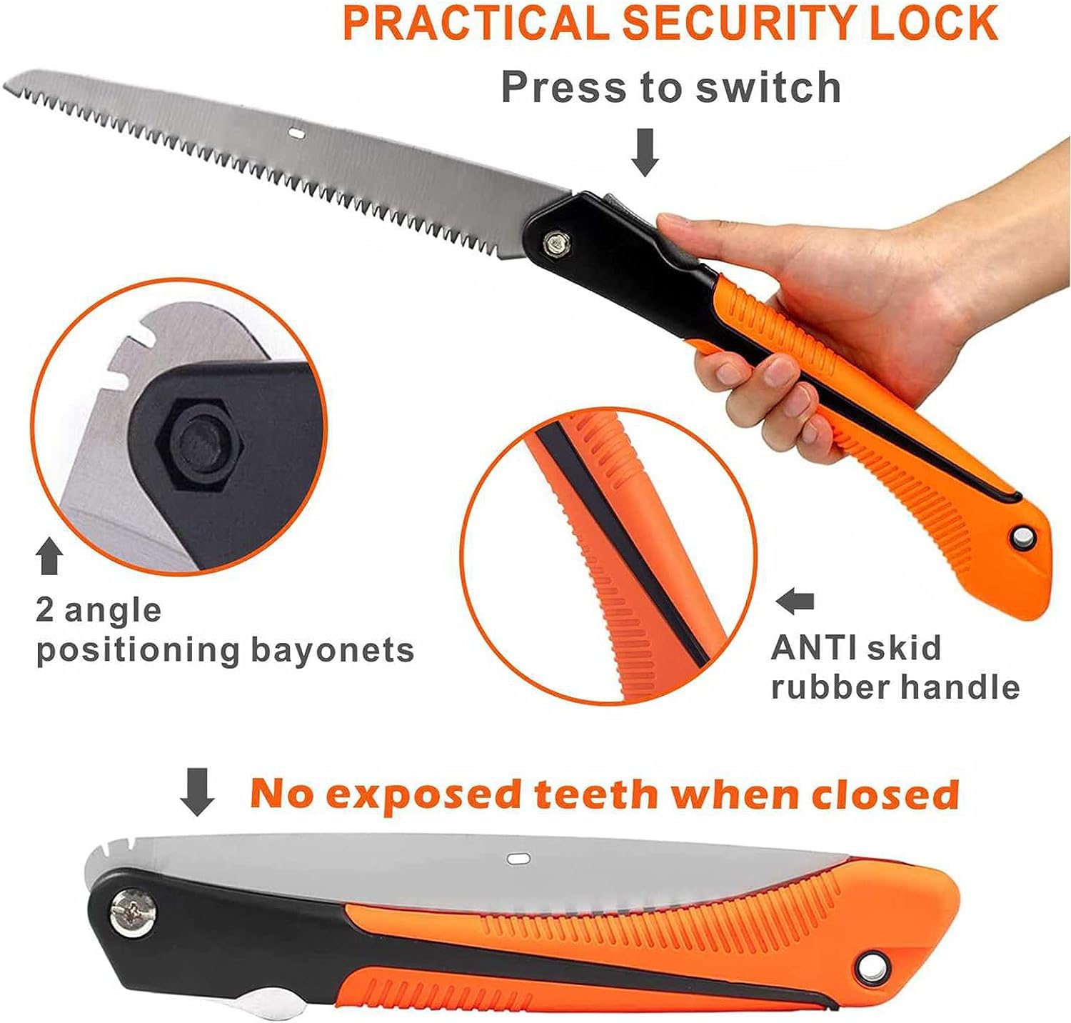 Garden Art Folding Hand Saw Pruner | Tree Branch Cutting Tools Carbon Steel Blade Hand Saw | Folding Pruning Saw for Wooden Camping 9.8 inch GAFPS 2