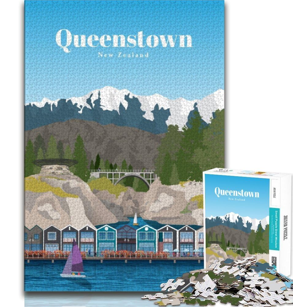 Travel to Queenstown Jigsaw Puzzles 1000 Pieces for Adults Teens,Challenging Game And Family Play for Is Ideal As A Gift for The Whole Family 38x26cm