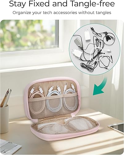 Miniatura 2 de BAGSMART Bolsa organizadora de cables de viaje, organizador electrónico de tecnología compacta, esencial para cargador, cable, teléfono, unidad