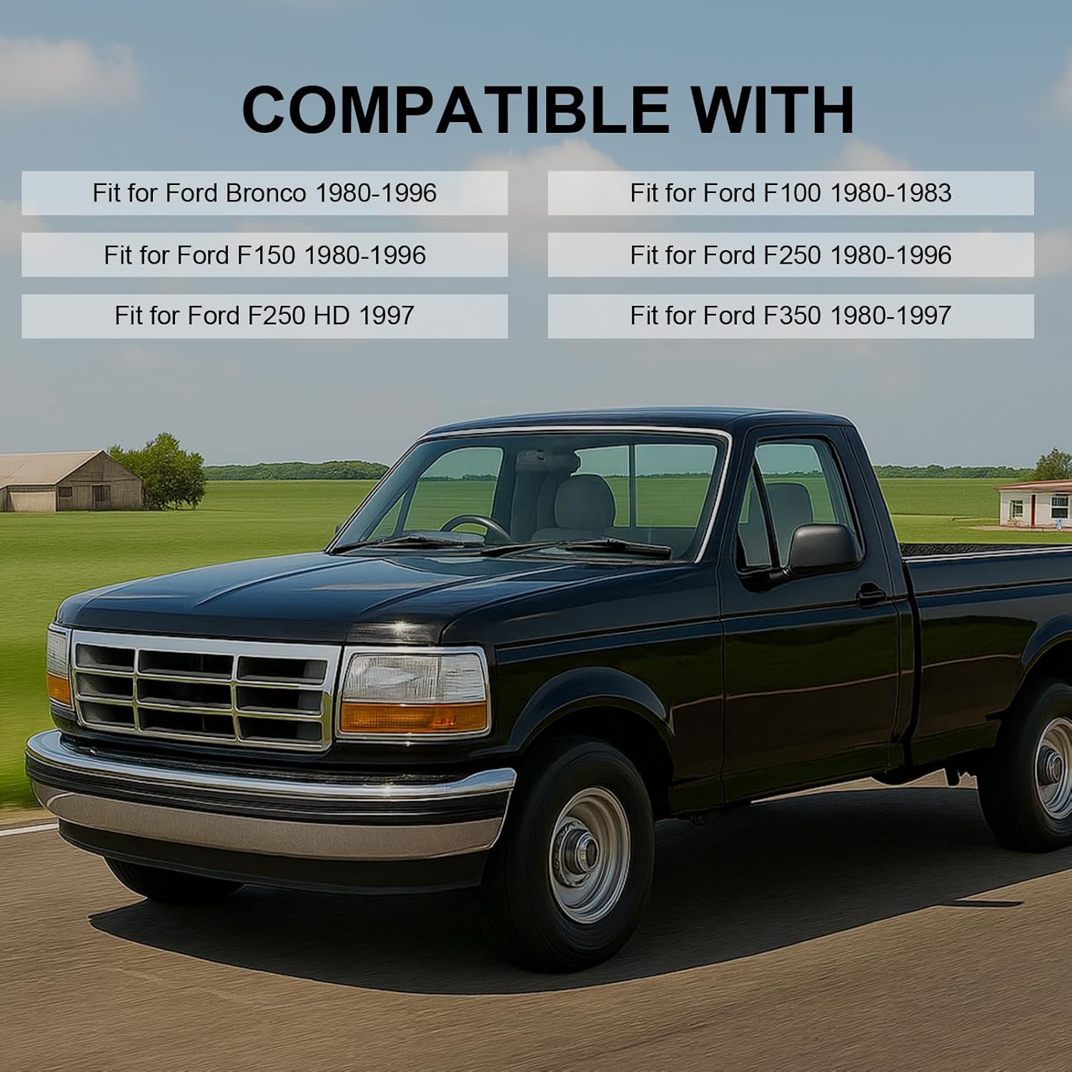 Door Weather Stripping for Ford Bronco F100 F150 F250 F350 1980-1997, Front Left Driver and Right Passenger Side
