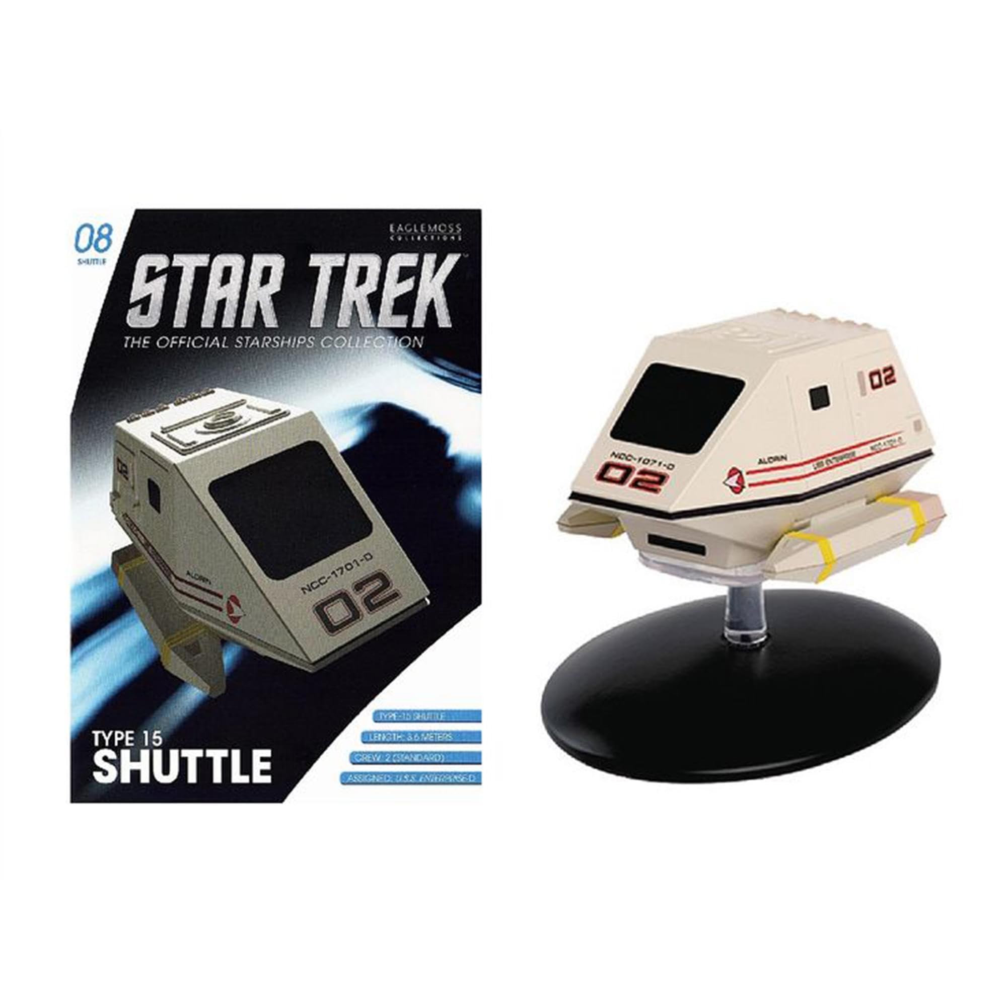 Eaglemoss Star Trek Raumschiffe Replik Shuttlecraft Typ 15 Aldrin NCC-1701-D 02
