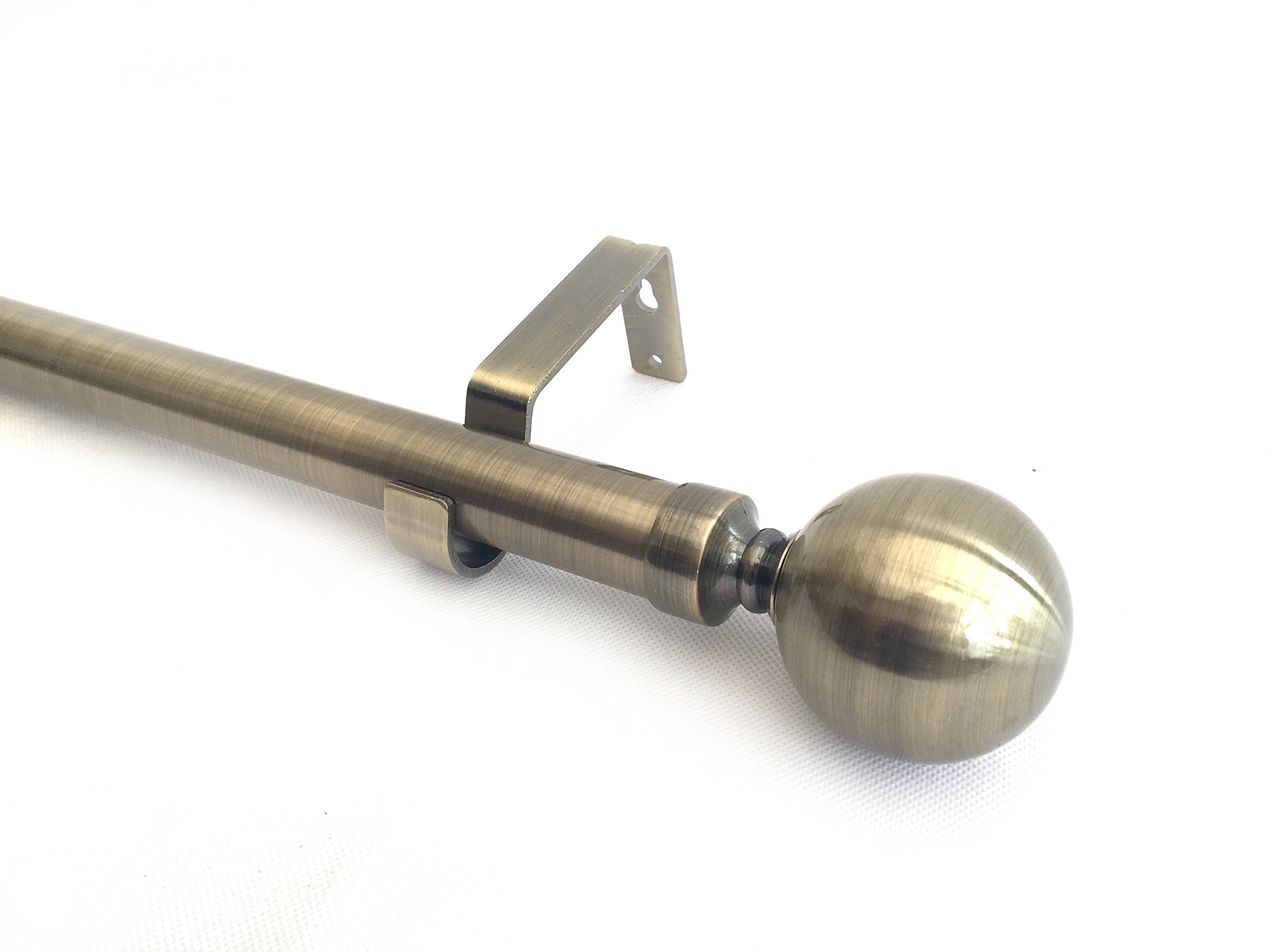 Your Home Online 2M - 3M Extendable Antique Brass 28Mm Extendable Complete Eyelet Metal Curtain Pole With Metal Ball Finials (28Mm, )