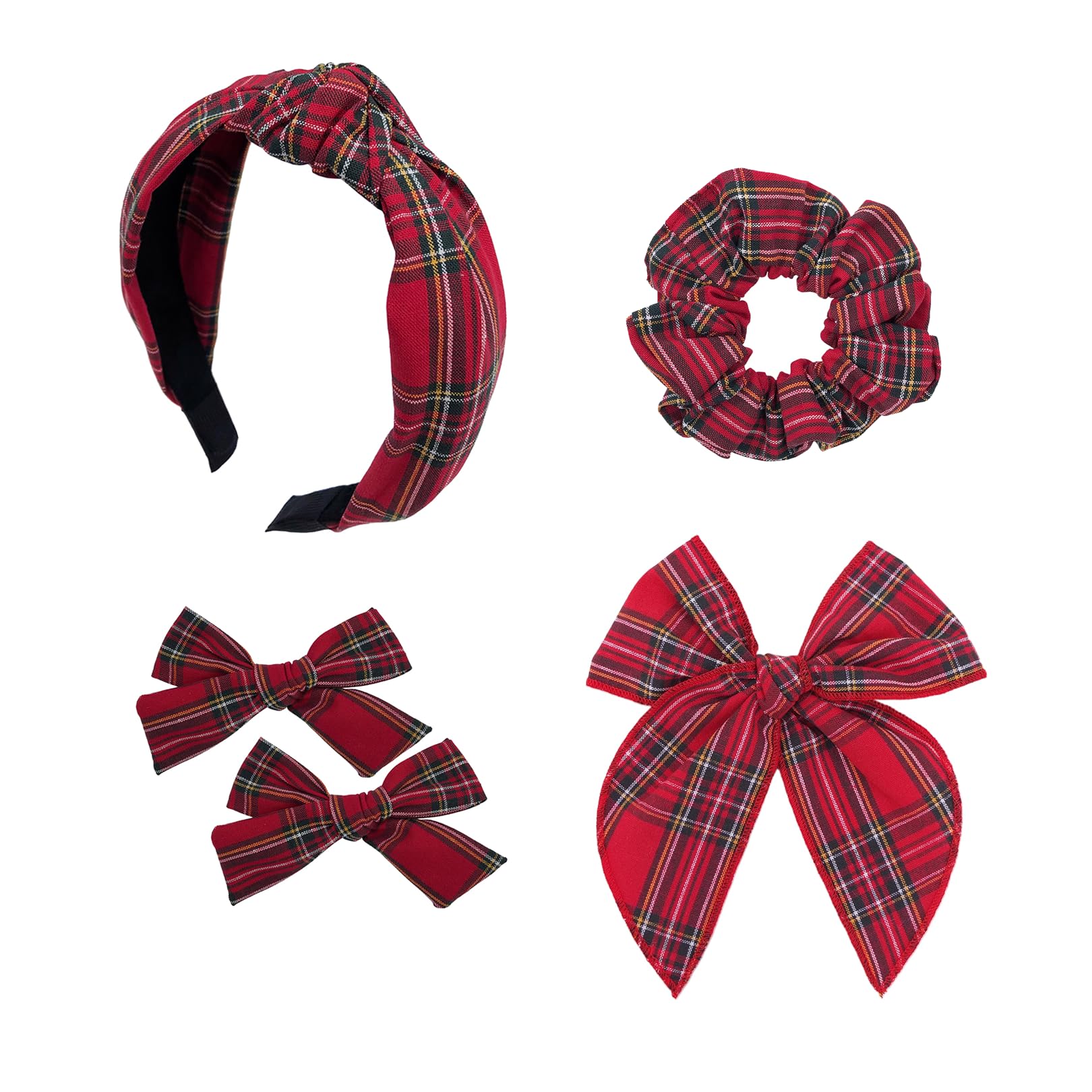 Amazon.com : 5 Pcs Plaid Headband Set - Padded Scrunchies 