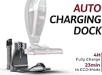 ROOMIE TEC SlimVac Aspirateur sans fil pour la maison – 2200mAh Batterie, Puissance d'aspiration élevée, Légèreté 2-in-1 Portable avec filtre sans sac, 6 LED Phares et station de recharge automatique - Vincent