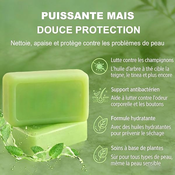Nola Rituel Savon Antifongique,Savon Antifongique,Élimine La Transpiration Et Les Odeurs,Contre Les Démangeaisons,L'acné, Le Pied D'athlète Et La Folliculite (1 boîte) - 2