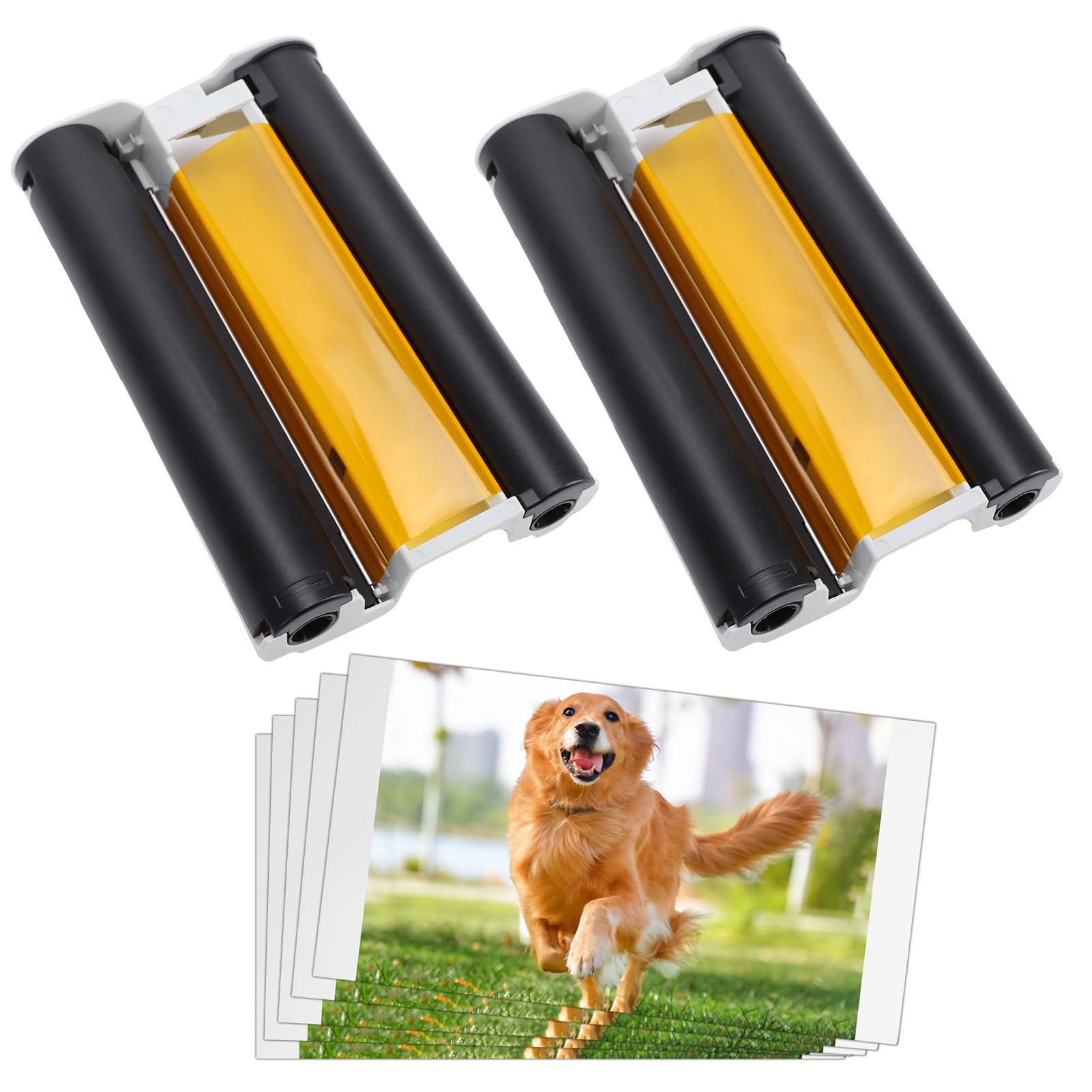 Generic Carta Fotografica Lucida, 80 Fogli di Carta Fotografica 4x6 e 2 Nastri, Compatibile con gli Accessori per Stampante 1S DHP510 DHP511 DHP513, Sublimazione Istantanea