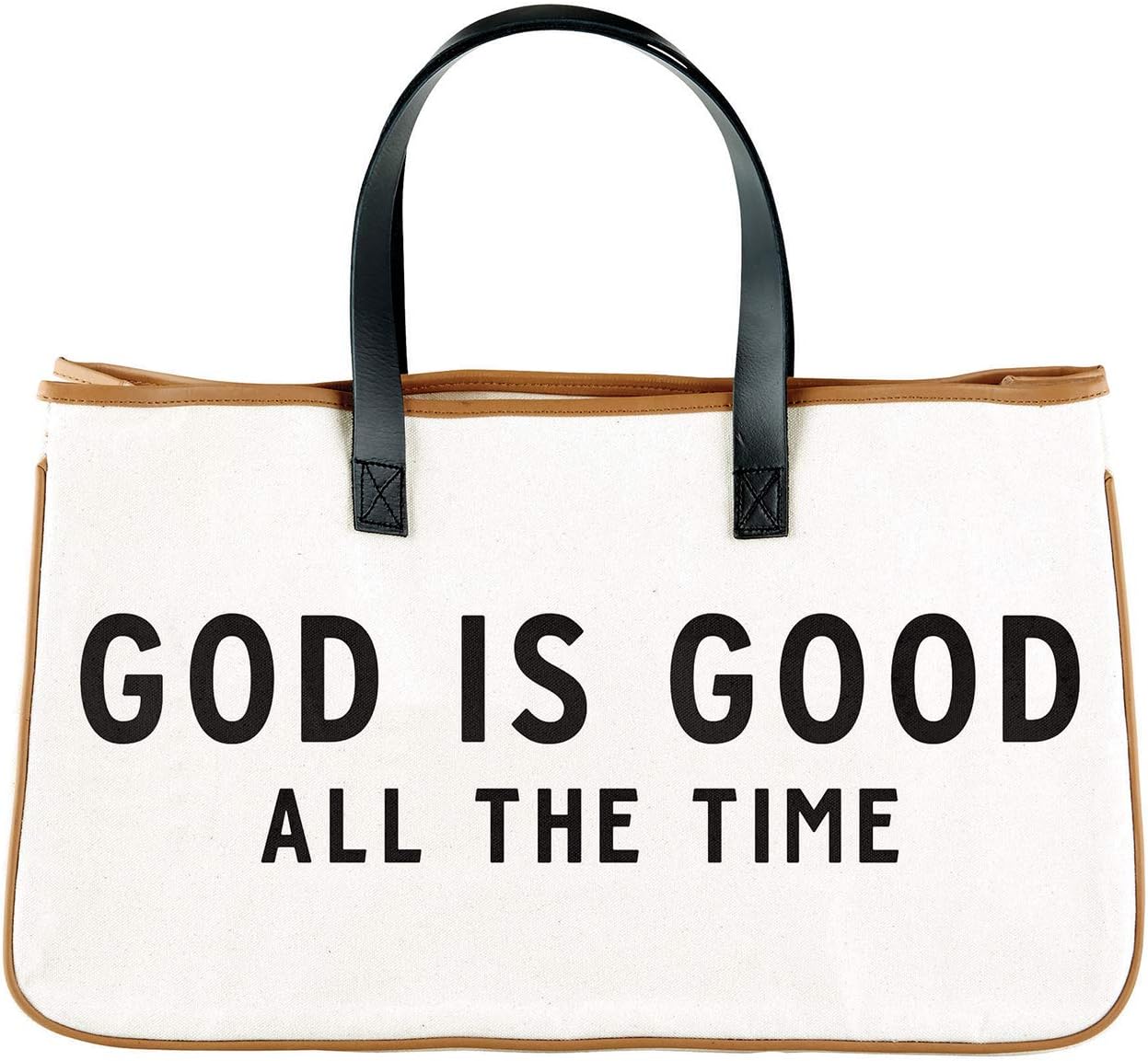 Creative Brands Faithworks - Inspirational Canvas Weekender Tote Bag with Leather Handles and Inside Pocket