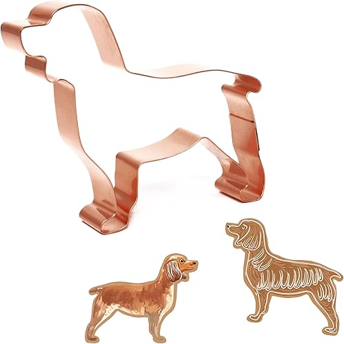 The Fussy Pup Boykin Spaniel - Cortador de galletas de 4.5 x 3.5 pulgadas, hecho a mano, cobre sólido, fabricado en Estados Unidos, regalos para