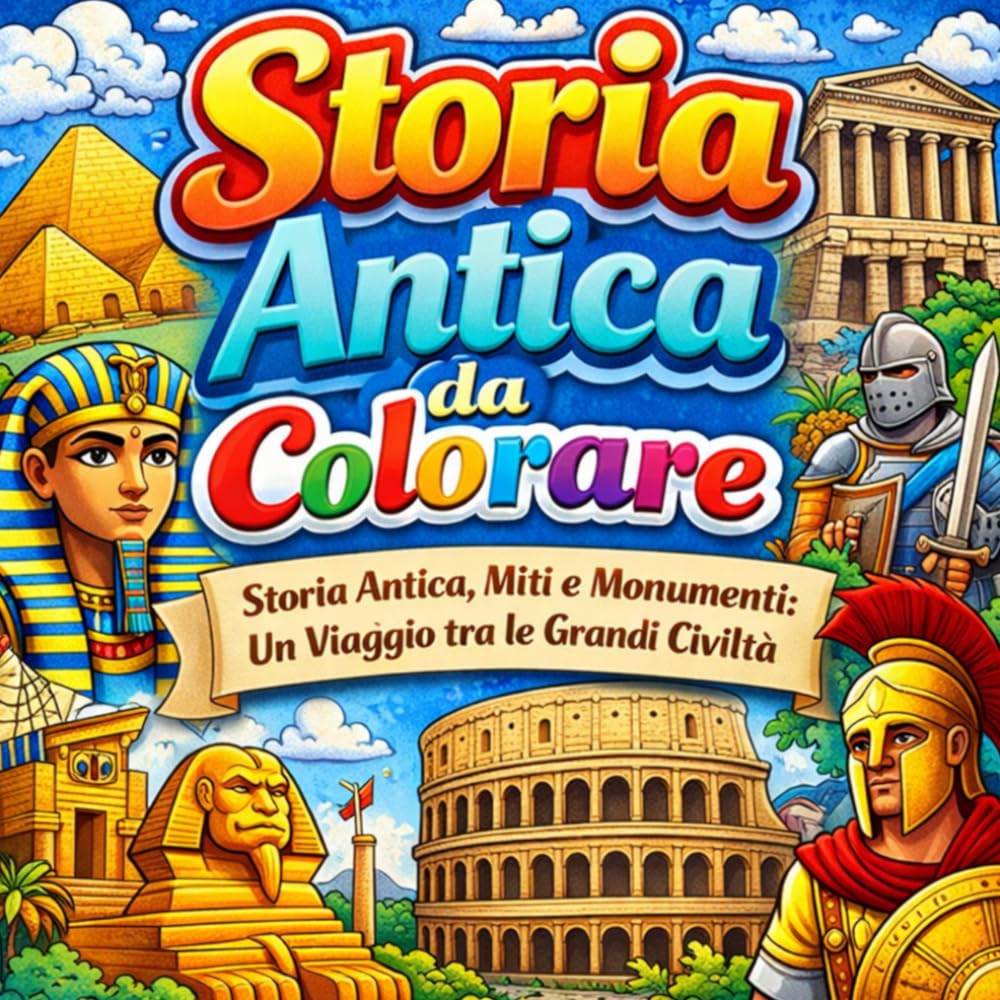 Storia Antica, Miti e Monumenti da Colorare: Cultura da colorare per bambini: Libro da colorare con Egizi, Greci, Romani, il Medioevo e le meraviglie architettoniche del mondo