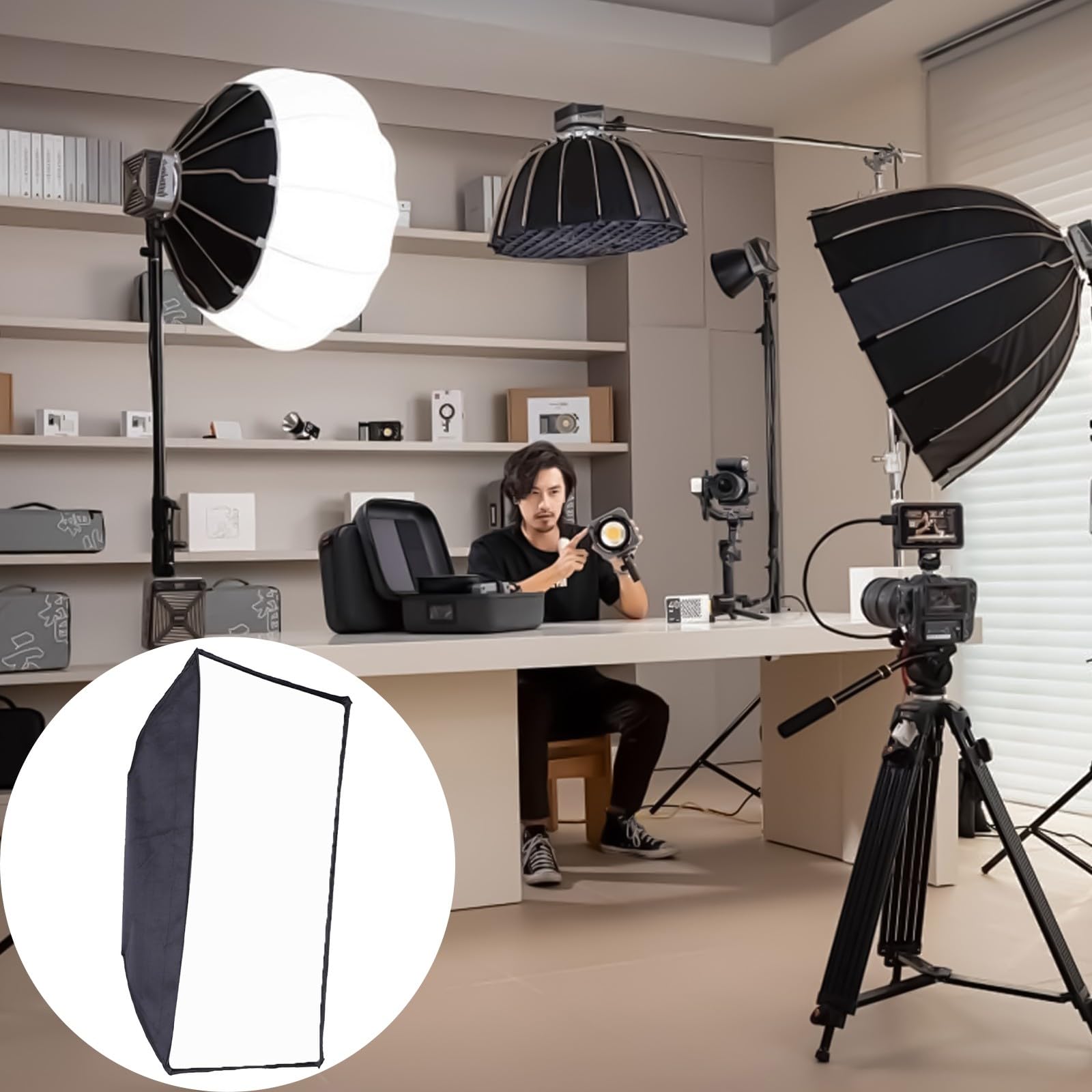 Caja de luz rectangular de metal ABS resistente que proporciona iluminación suave para varios equipos de iluminación, fotos, caja de luz portátil