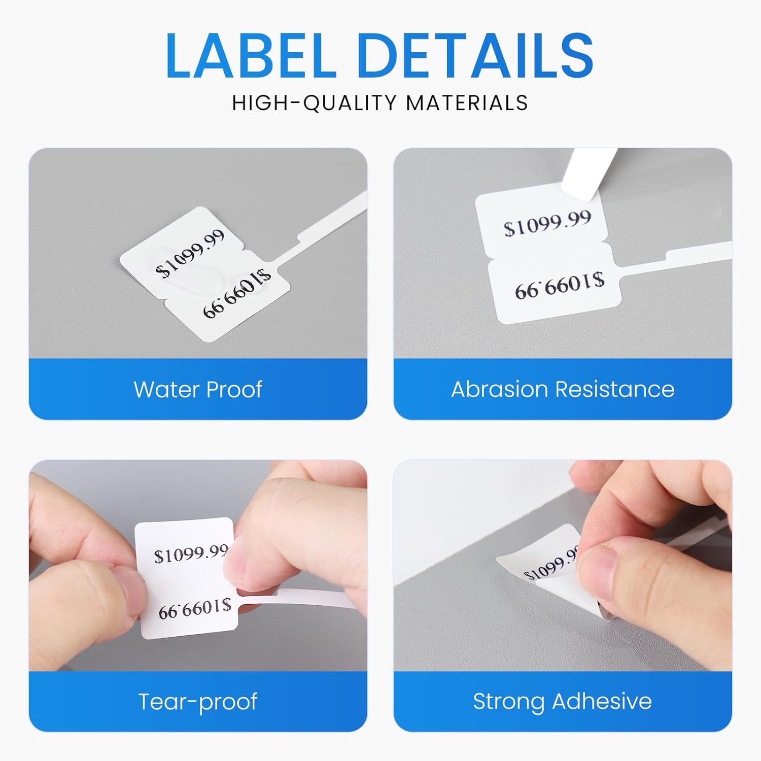 Jewelry Price Label Tags Roll Compatible with Clabel Label Maker,White Stickers Thermal Paper Self-Adhesive Rectangle Tape,600 PCS Labels 6 Roll 1.18x2.75 Inch (30x70mm) for Necklace Earring Identify - Image 6