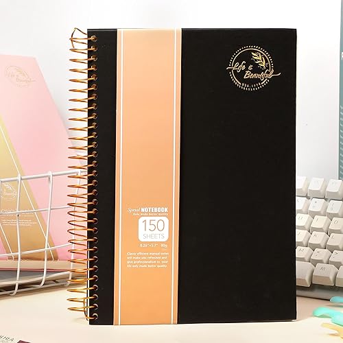 Miniatura 2 de Yoment Cuaderno de espiral de tapa dura, 300 páginas, cuadernos de rayas universitarias, diario grande de 7 x 10 pulgadas, cuadernos de tapa dura B5