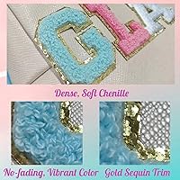 Vista 6 de 6 piezas de parches de letras de chenilla autoadhesivas, parches de letras preppy de 2 pulgadas para bolsos, ropa y sombreros, grandes pegatinas