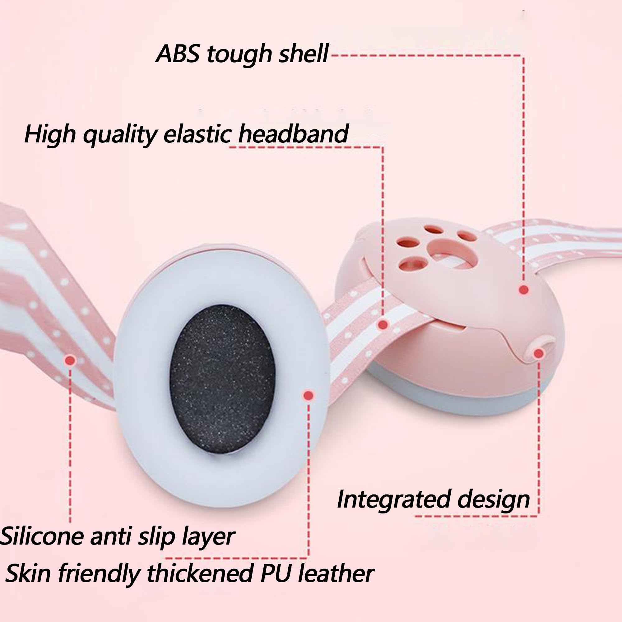 QSLKI Baby Ear Defenders 2-in-1 for 1-48 months, Adjustable Ear Defenders Children with Stretchy Band - Image 4