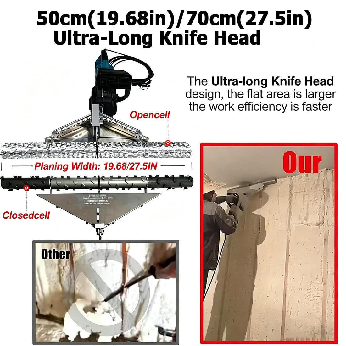 Découpeuse Mousse 1800w,Vitesse Fonctionnement 14,5 M/S Opencell-50cm
