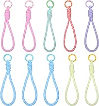 10Pcs Braided Rope Keychain, Key Strap Multicolor Polyester Lanyard Handmade Woven Strap for Keys Bags Purse Accessories