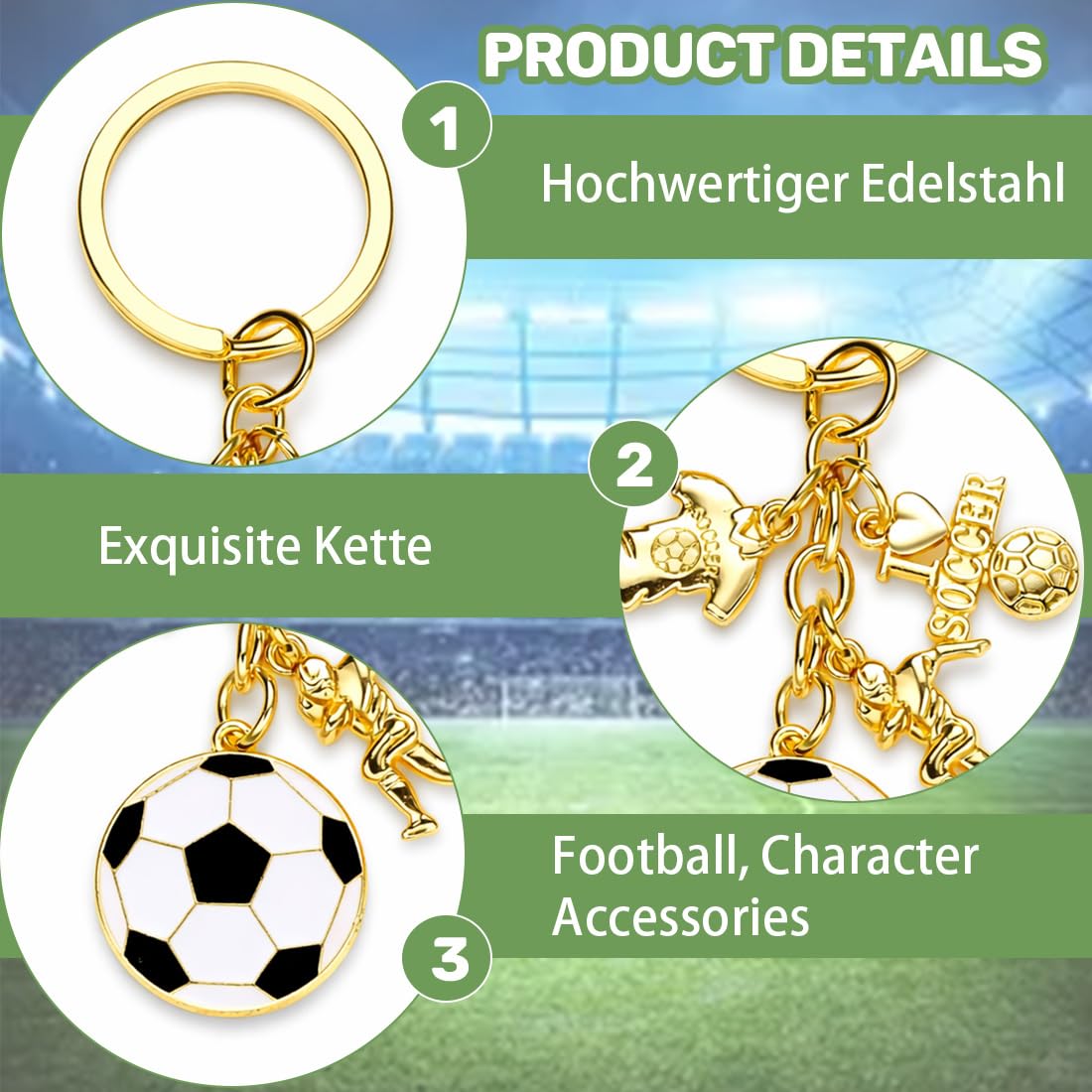 Portachiavi Calcio Metallo Creativo Ciondolo Chiave Sport Tema Calcio Mini Argento Regalo Tifosi Charms Borse Zaino