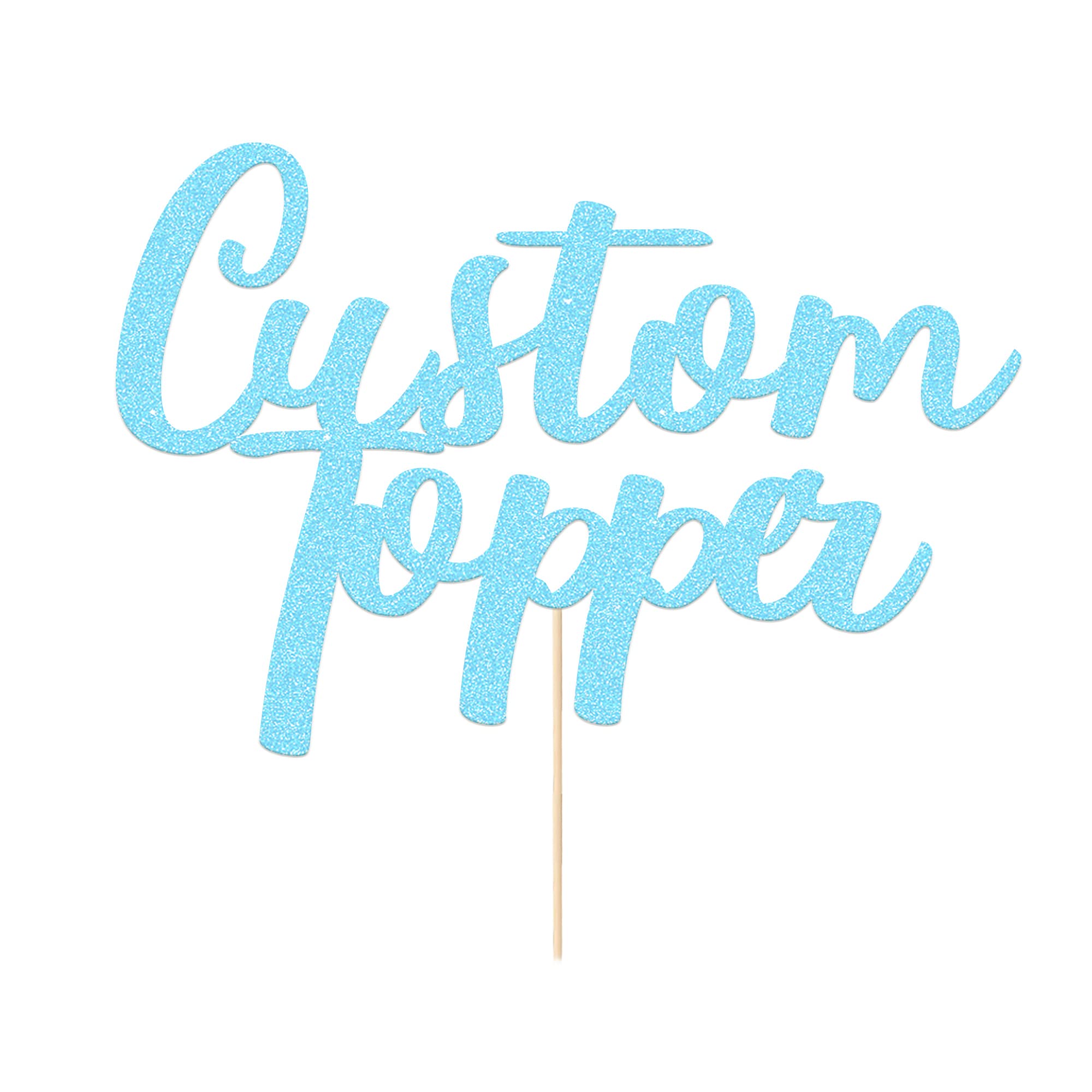 Cake Topper Personalised Birthday Cake Topper Multicoloured Customised Cake Decoration Any Word Any Text for 1st 3rd 13th 16th 18th 21st 30th 50th 60th (Light Blue)
