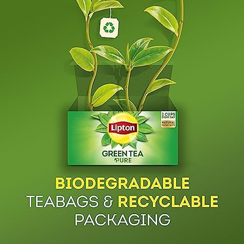 Miniatura 9 de Lipton Bolsas de té verde limón, saborizadas, sin azúcar, para té caliente o té helado con cafeína y flavonoides, 120 bolsas de té en total (20