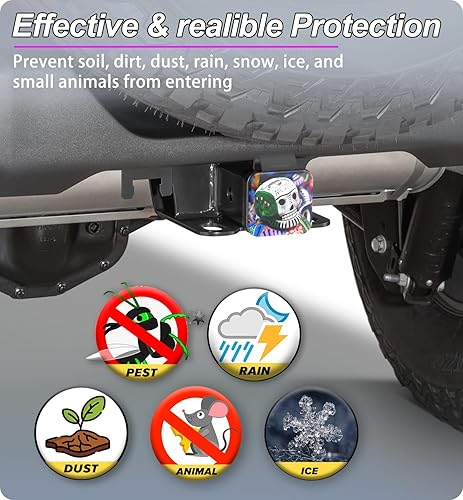 Miniatura 4 de CHUANJI Cubierta de enganche de remolque de 2 pulgadas, cubierta de enganche de remolque de México Grimaces, enchufe de enganche de tubo receptor