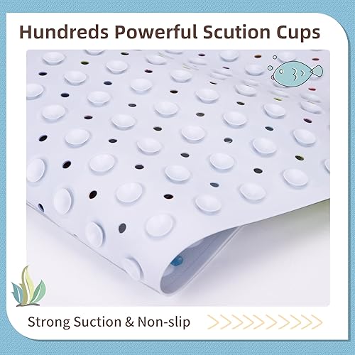 Miniatura 3 de Wimaha Alfombra de baño para bebé, 40 x 16 pulgadas, antideslizante, sin bisfenol A, para niños, tapete de ducha de agarre fuerte antideslizante