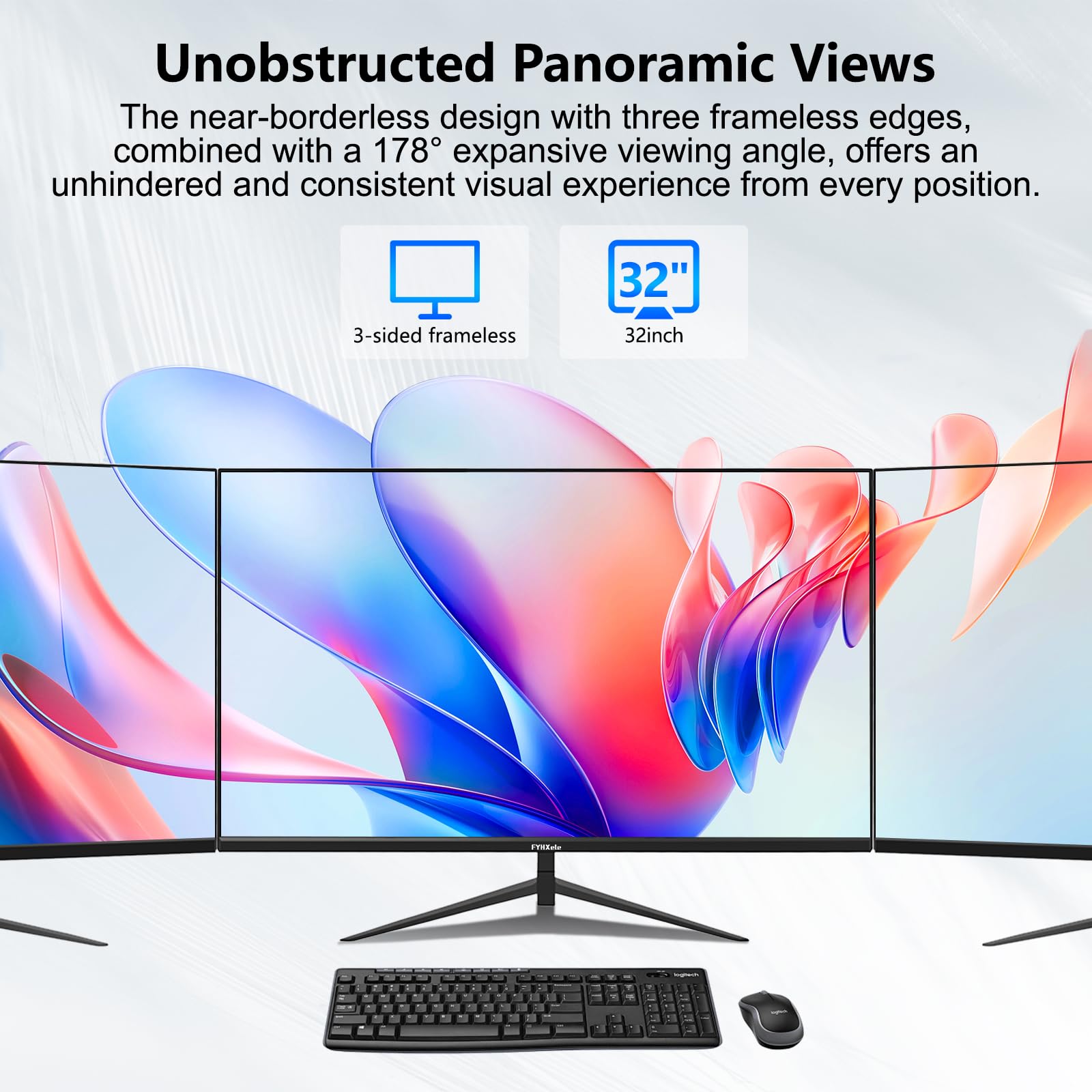 Monitor de computadora UHD 4K de 32 pulgadas, 75 Hz 1MS, monitor IPS para diseño, juegos casuales, trabajo, monitor de bisel ultradelgado compatible con sincronización adaptativa, 100% sRGB, HDR10, 2X