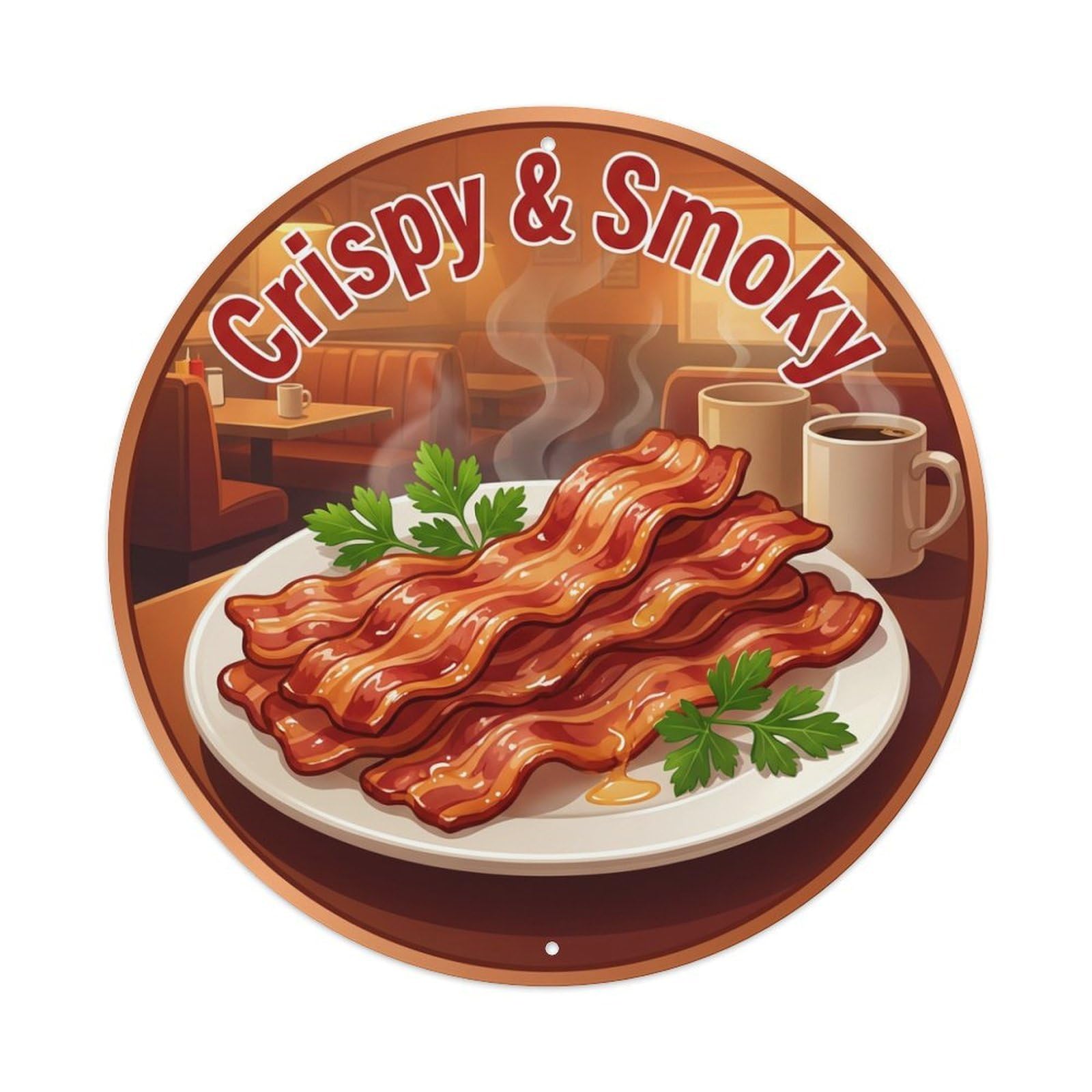 Metal Tin Sign Bacon Strips Gourmet Food